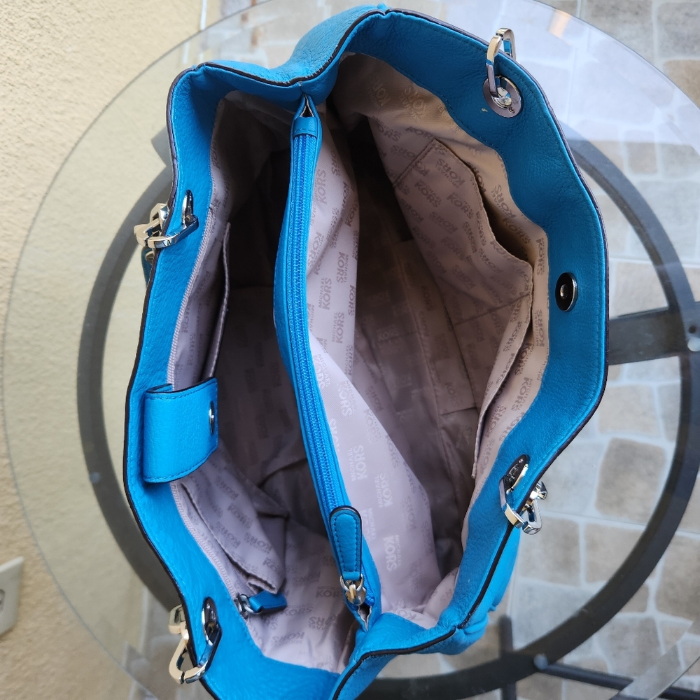 Michael Kors fulton chain summer blue shoulder bag - Picture 12 of 16